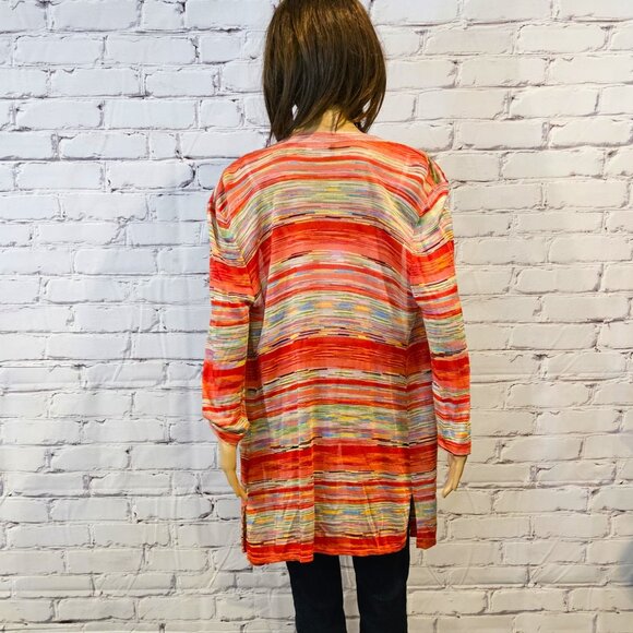 DANA BUCHMAN - Open knit long multi-coloured cardigan - Picture 6 of 9